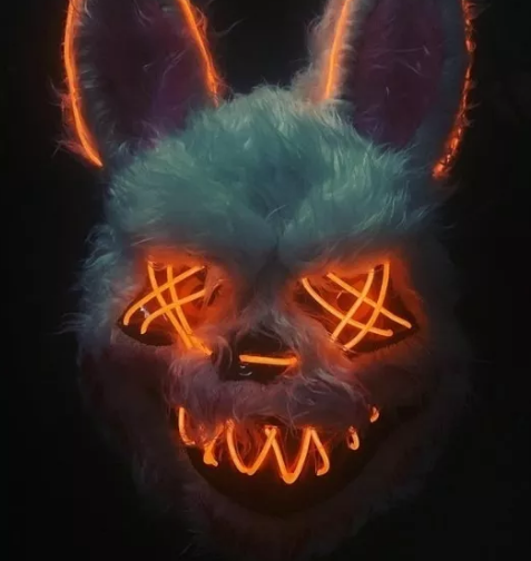 MASCARA HALLOWWEN CONEJO LUZ LED