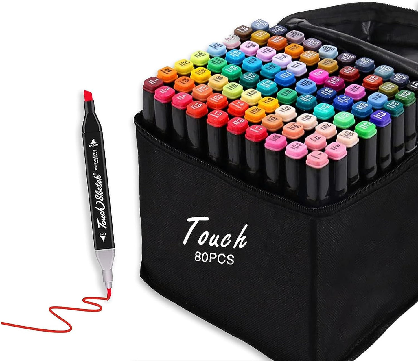 MARCADORES DOBLE PUNTA TOUCH 80 PCs