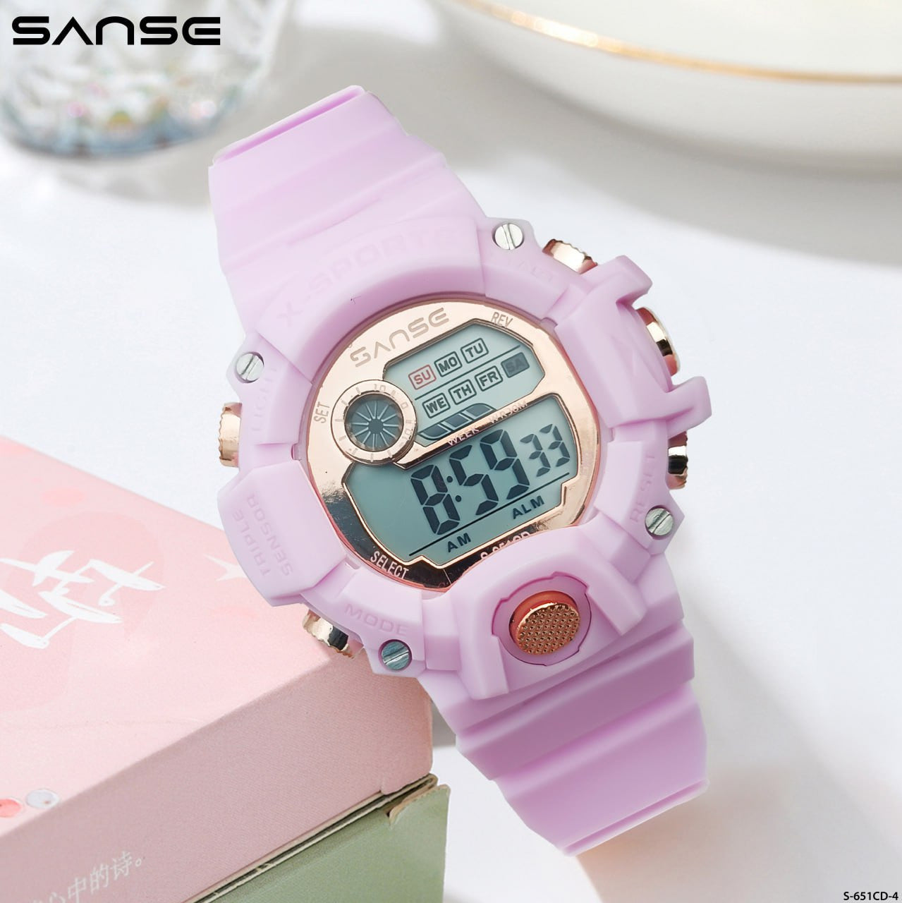 RELOJ MARCA SANSE ROSADO CON ESTUCHE