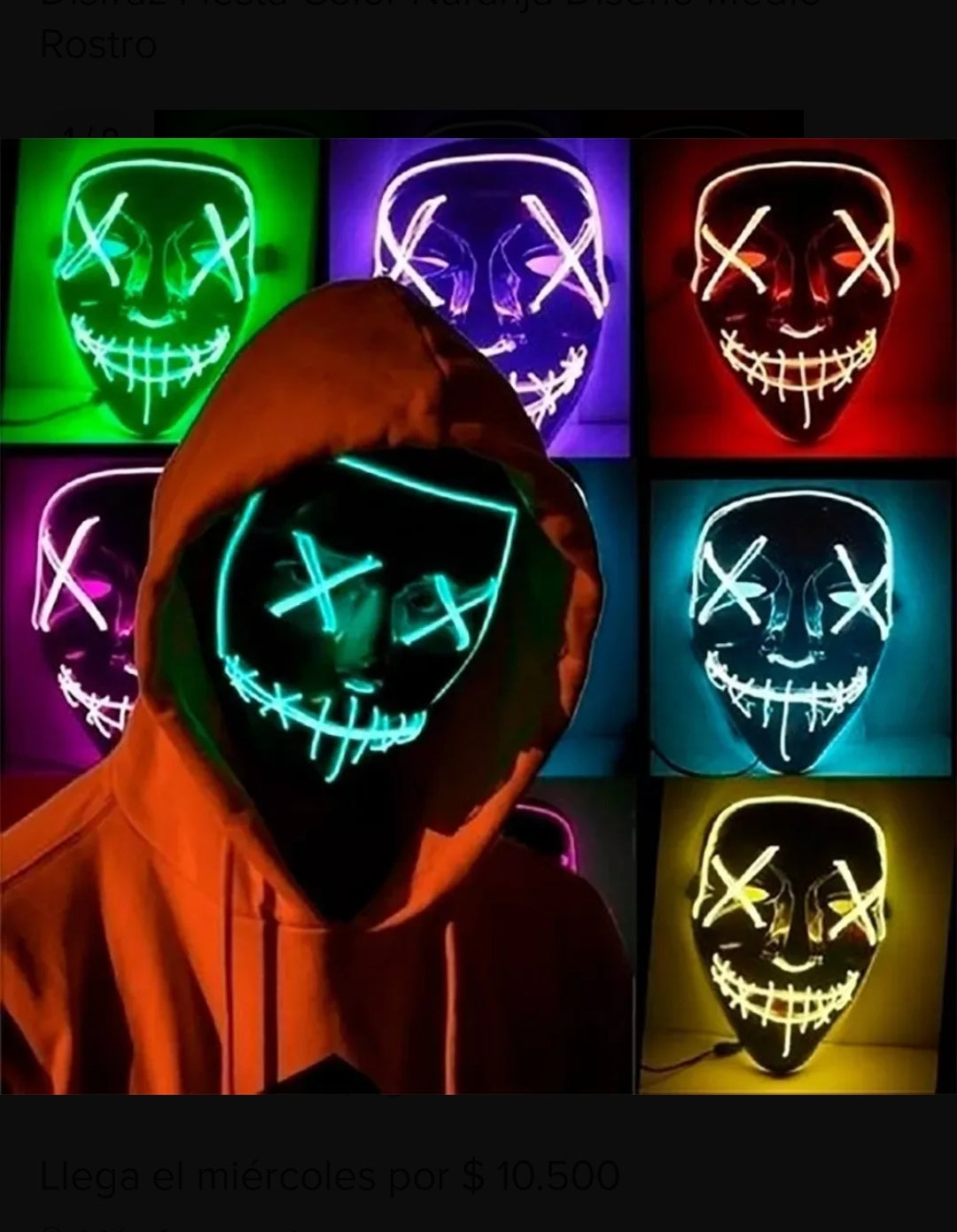 MASCARA HALLOWEEN LED LA PURGA