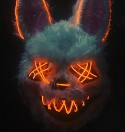 MASCARA HALLOWWEN CONEJO LUZ LED