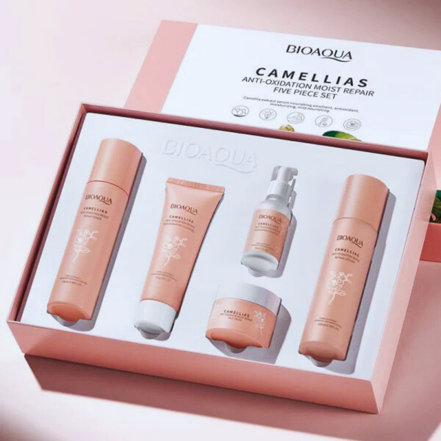 KIT DE LUJO FACIAL CAMELLIAS BIOAQUA 5 UNIDADES