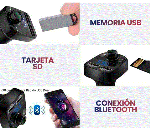 TRANSMISOR BLUETOOTH 3.1 ALS-A188  CON CARGA RAPIDA PARA CARRO
