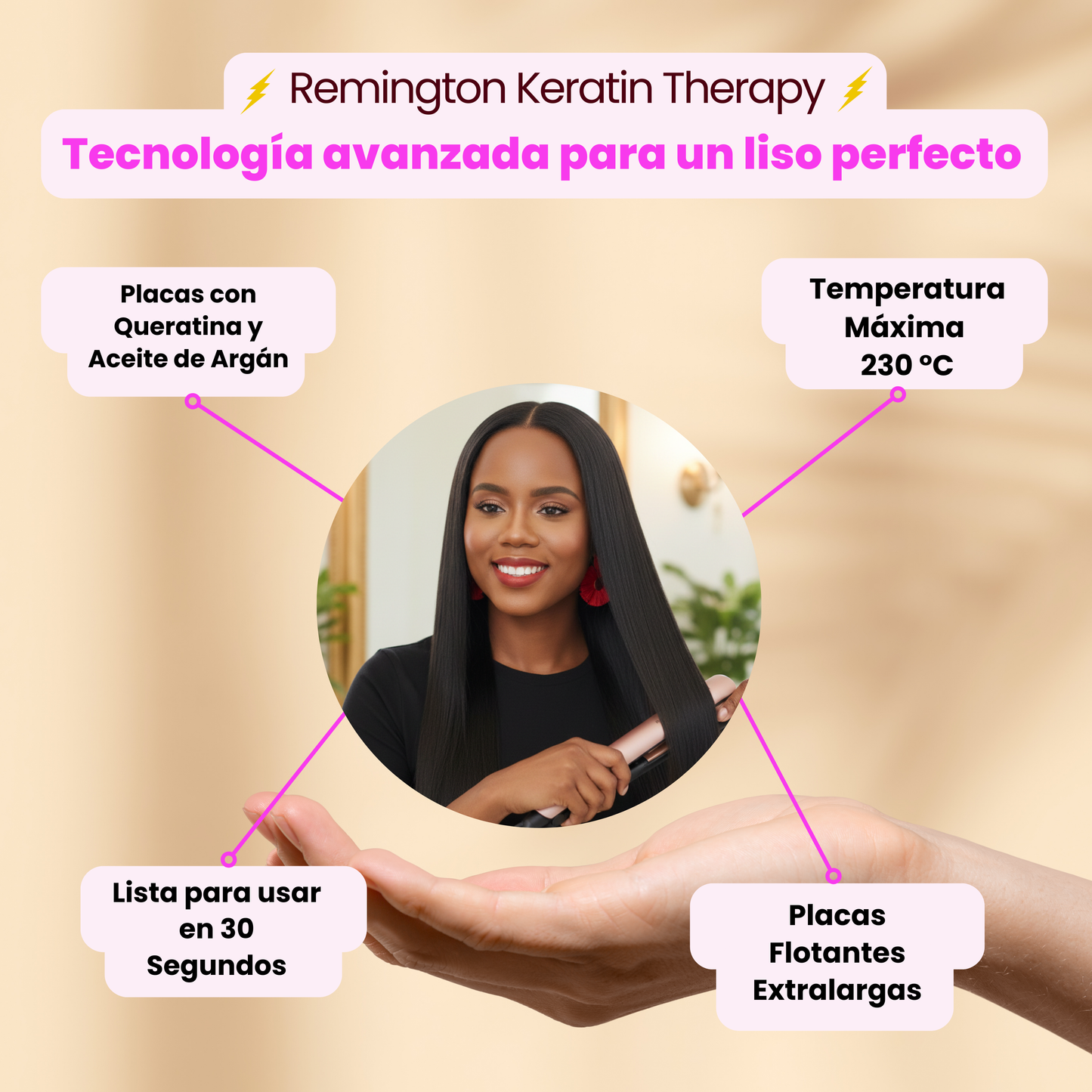 PLANCHA REMIGTON KERATINA Y ACEITE DE ARGAN