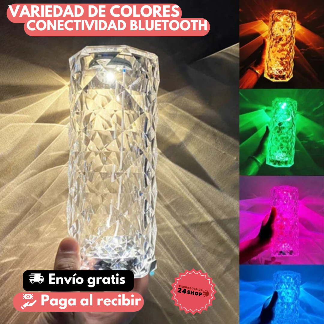 LAMPARA DE CRISTAL MULTICOLOR
