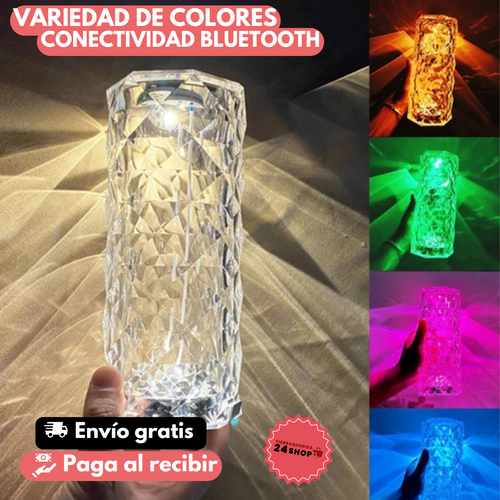 LAMPARA DE CRISTAL MULTICOLOR