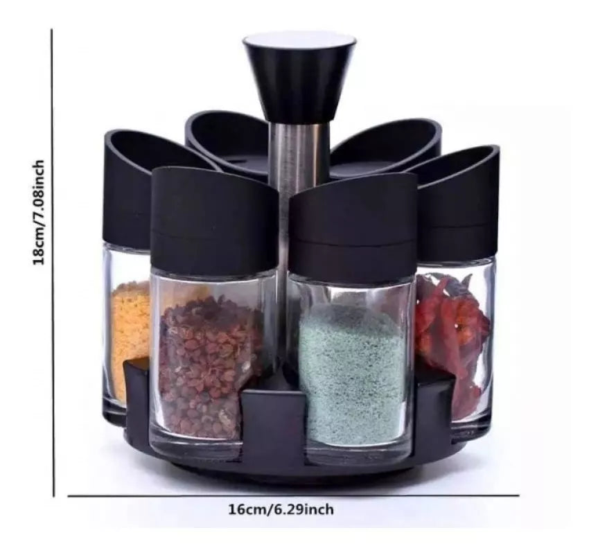 SET CONDIMENTERO 6 PIEZAS GIRATORIO