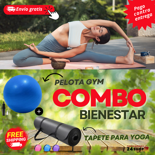 COMBO PELOTA GYM + TAPETE PARA YOGA