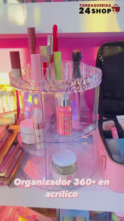 ORGANIZADOR DE MAQUILLAJE GIRATORIO 360