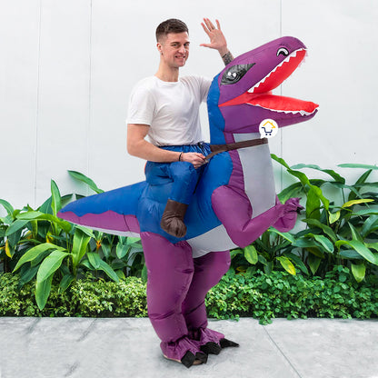 DISFRAZ DINOSAURIO MORADO INFLABLE