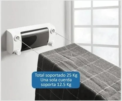 TENDEDERO RETRACTRIL DE ROPA DOS LINEAS.